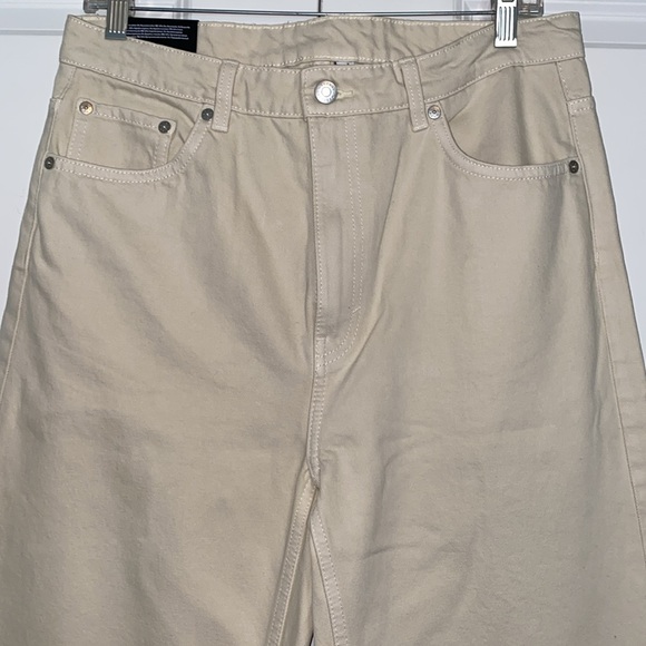 Weekday Ace Organic Cotton High Rise Wide Leg Denim Jeans White Dusty Light 30 - Picture 4 of 13